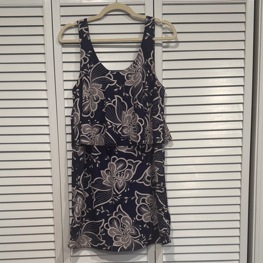 Pink Owl Navy and Cream Floral Mini Dress